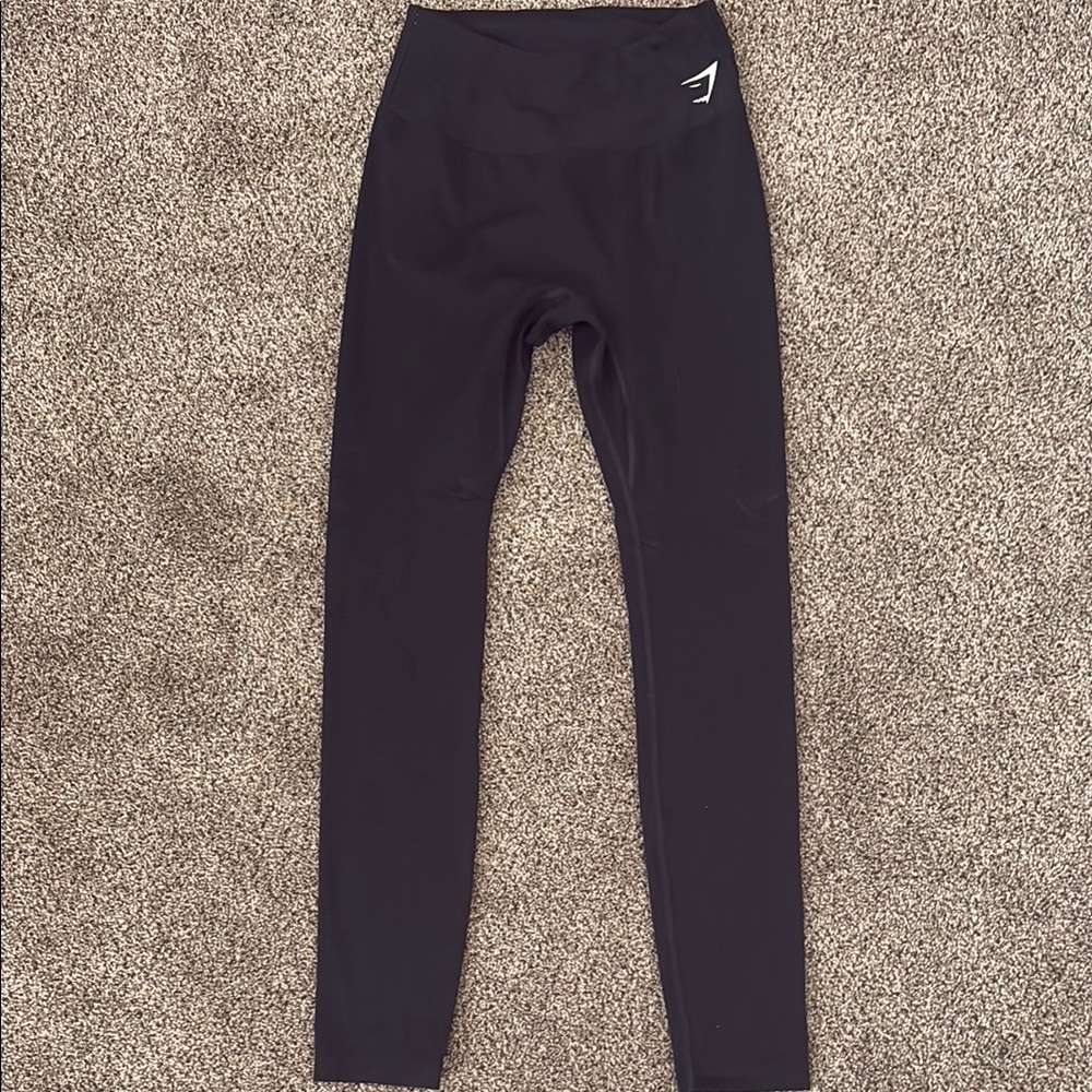 Gymshark Black Leggings with High Waistband and Full Length Design